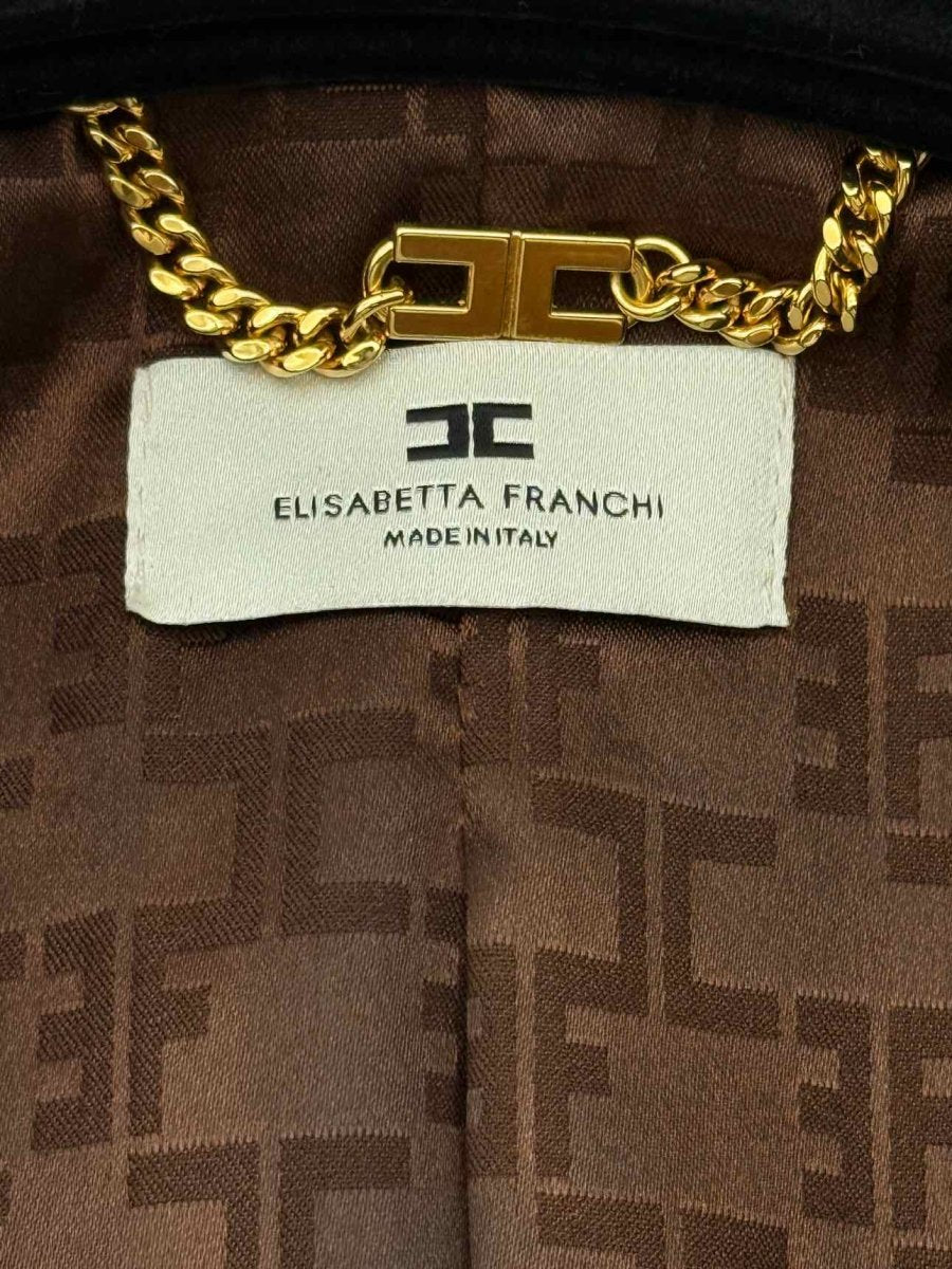 Pre - loved ELISABETTA FRANCHI Giacca Brown Size US 4 Outfit Set at Reems Closet