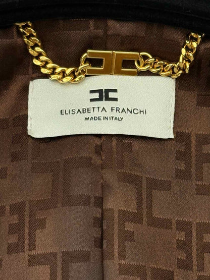 Pre - loved ELISABETTA FRANCHI Giacca Brown Size US 4 Outfit Set at Reems Closet