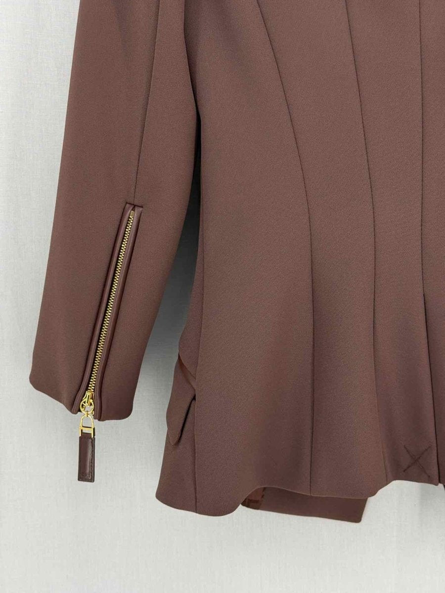 Pre - loved ELISABETTA FRANCHI Giacca Brown Size US 4 Outfit Set at Reems Closet