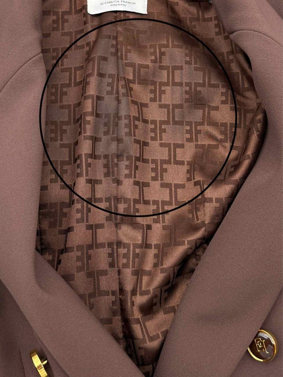 Pre - loved ELISABETTA FRANCHI Giacca Brown Size US 4 Outfit Set at Reems Closet