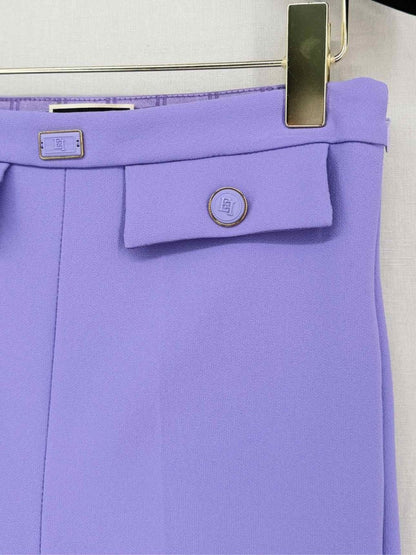 Pre - loved ELISABETTA FRANCHI Giacca Lavender Size US 4 Outfit Set at Reems Closet