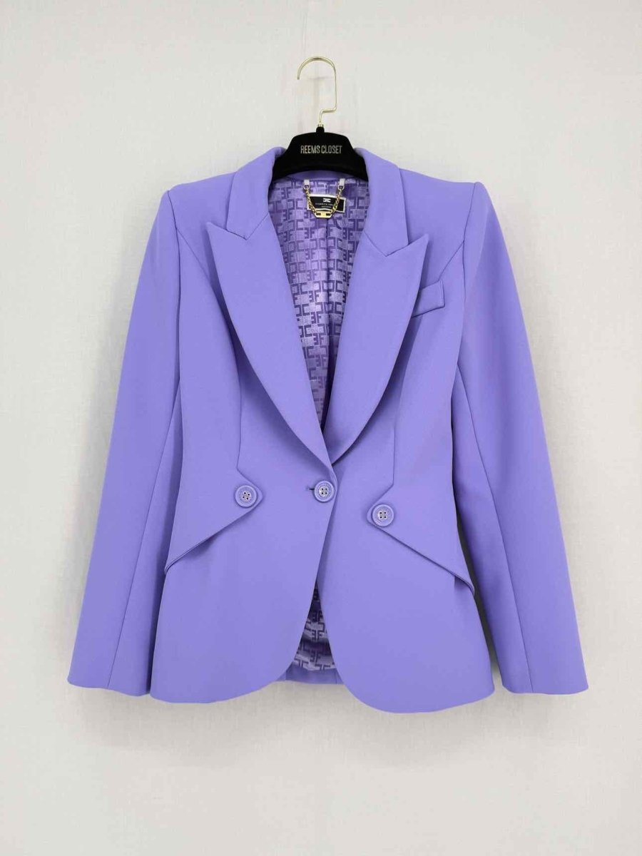 Pre - loved ELISABETTA FRANCHI Giacca Lavender Size US 4 Outfit Set at Reems Closet