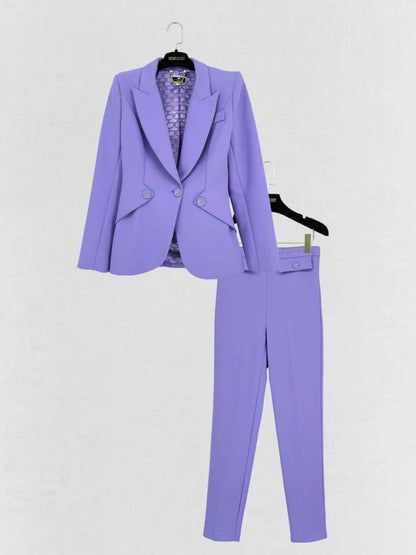 Pre - loved ELISABETTA FRANCHI Giacca Lavender Size US 4 Outfit Set at Reems Closet