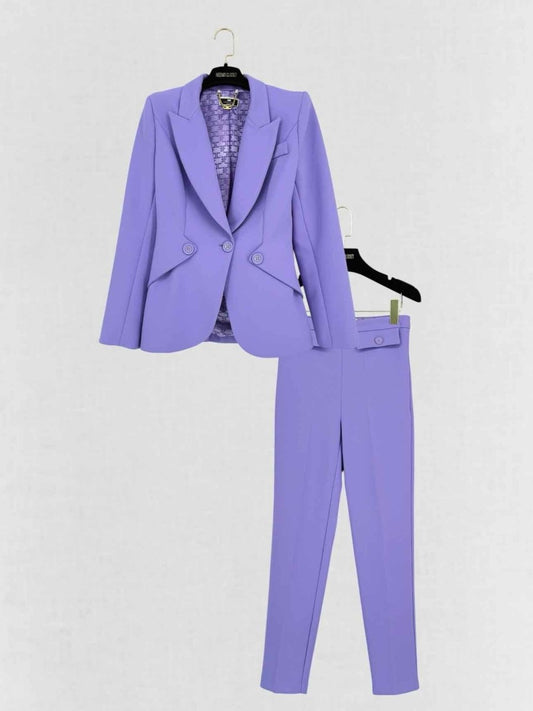 Pre - loved ELISABETTA FRANCHI Giacca Lavender Size US 4 Outfit Set at Reems Closet