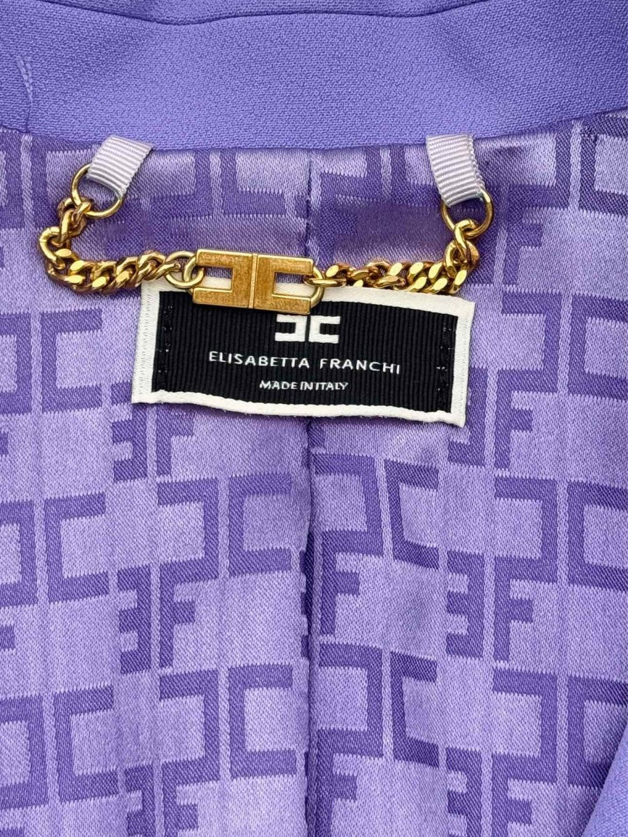 Pre - loved ELISABETTA FRANCHI Giacca Lavender Size US 4 Outfit Set at Reems Closet