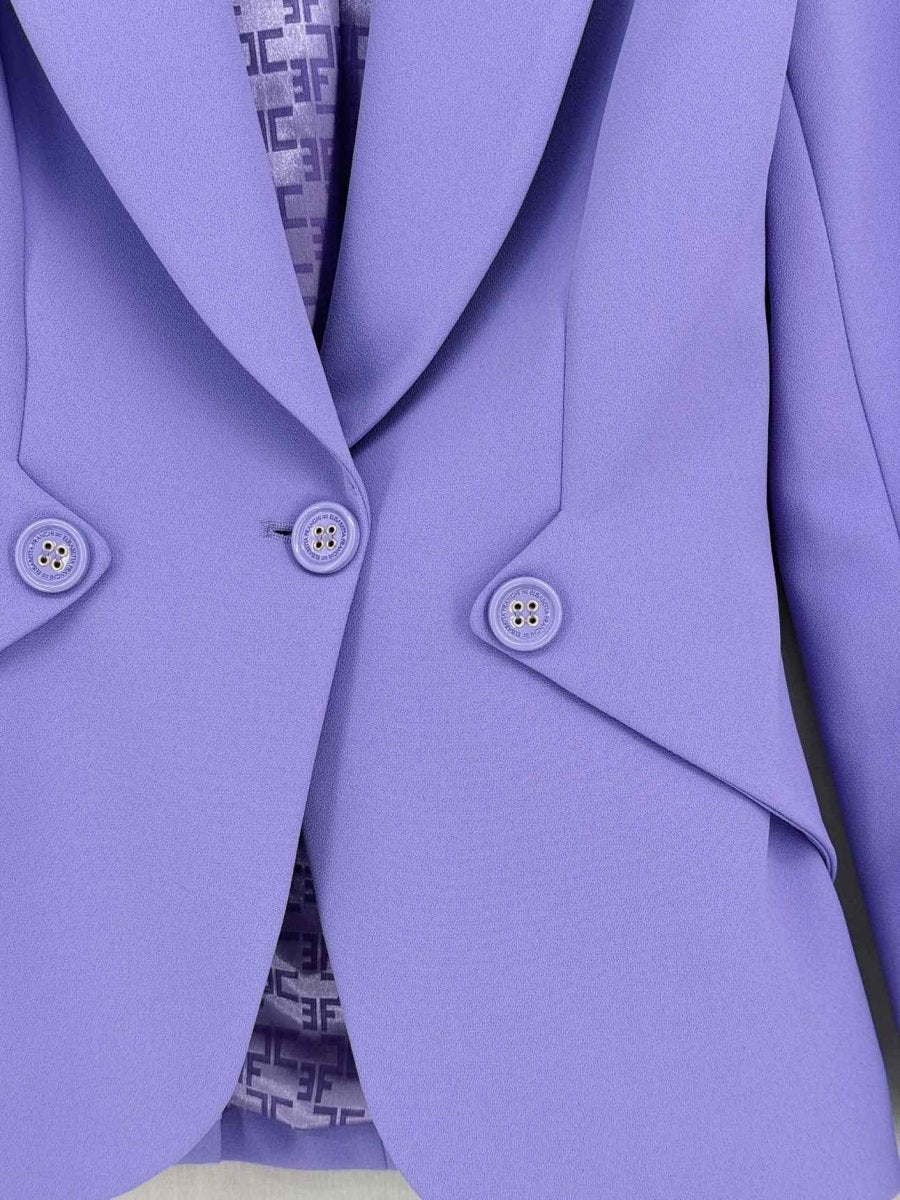 Pre - loved ELISABETTA FRANCHI Giacca Lavender Size US 4 Outfit Set at Reems Closet