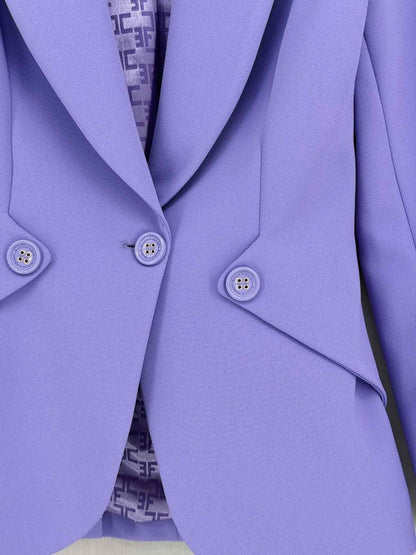 Pre - loved ELISABETTA FRANCHI Giacca Lavender Size US 4 Outfit Set at Reems Closet