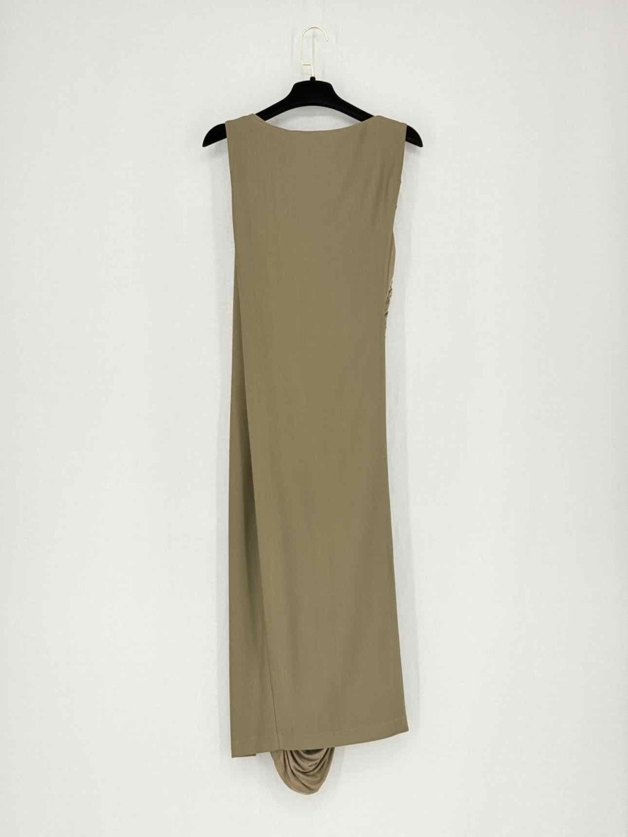 Pre - loved ELISABETTA FRANCHI Khaki Size US 4 Midi Dress at Reems Closet