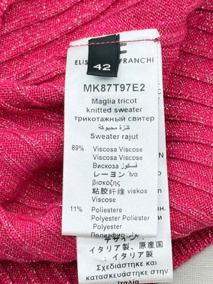 Pre-loved ELISABETTA FRANCHI Pink Sparkling Size US 6 Top at Reems Closet