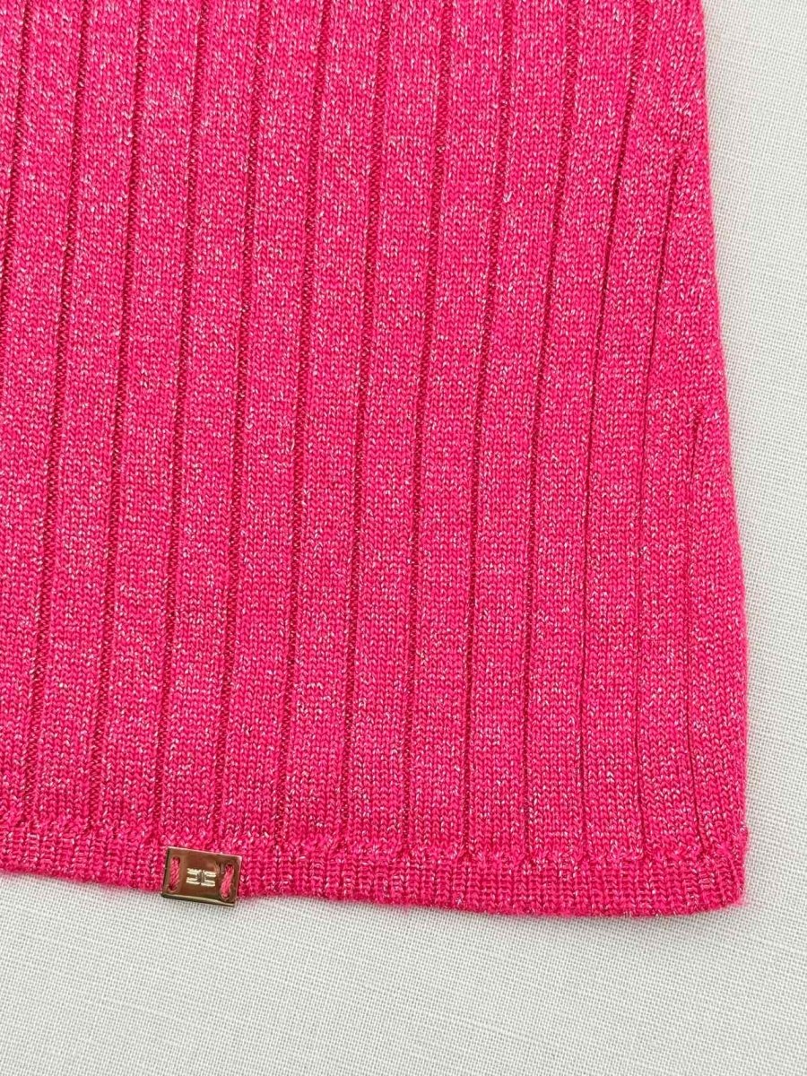 Pre-loved ELISABETTA FRANCHI Pink Sparkling Size US 6 Top at Reems Closet