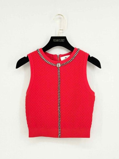 Pre - loved ELISABETTA FRANCHI Red Size US 2 Top & Skirt Outfit at Reems Closet
