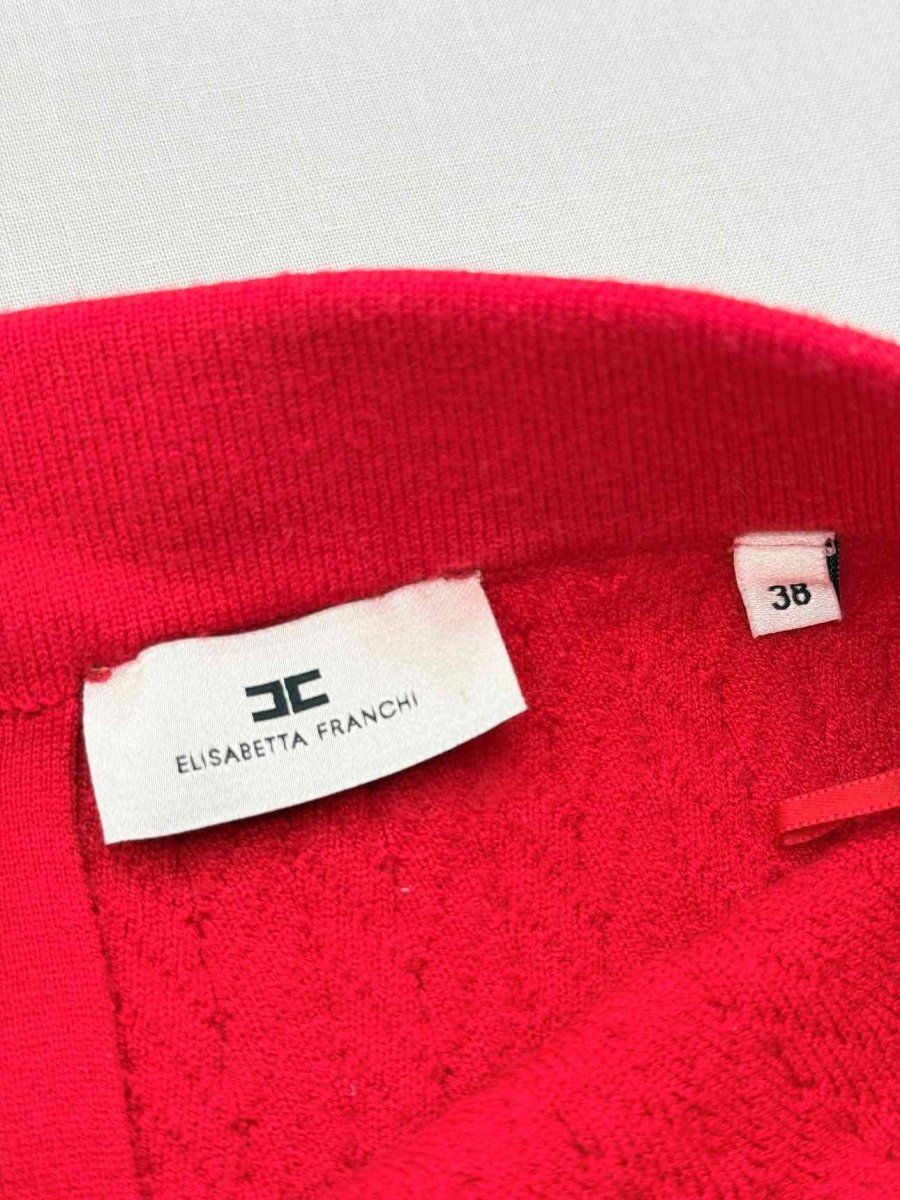 Pre - loved ELISABETTA FRANCHI Red Size US 2 Top & Skirt Outfit at Reems Closet