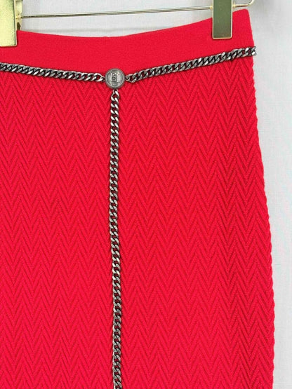 Pre - loved ELISABETTA FRANCHI Red Size US 2 Top & Skirt Outfit at Reems Closet