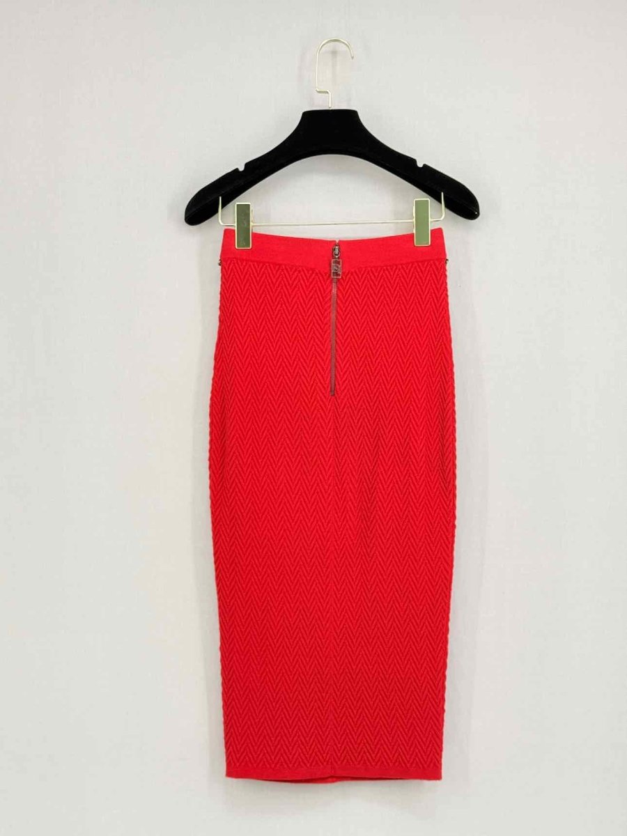 Pre - loved ELISABETTA FRANCHI Red Size US 2 Top & Skirt Outfit at Reems Closet