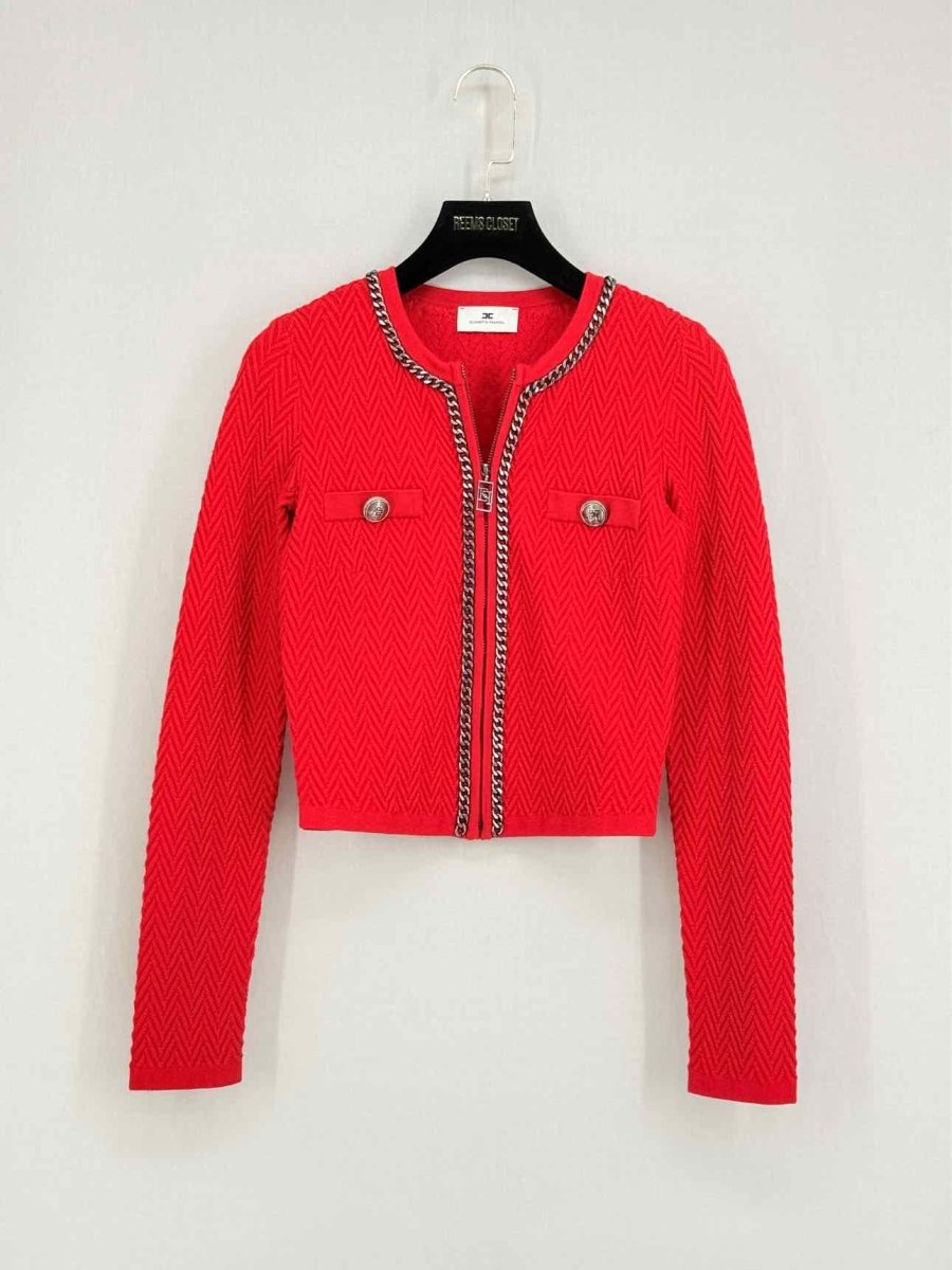 Pre - loved ELISABETTA FRANCHI Red Size US 2 Top & Skirt Outfit at Reems Closet