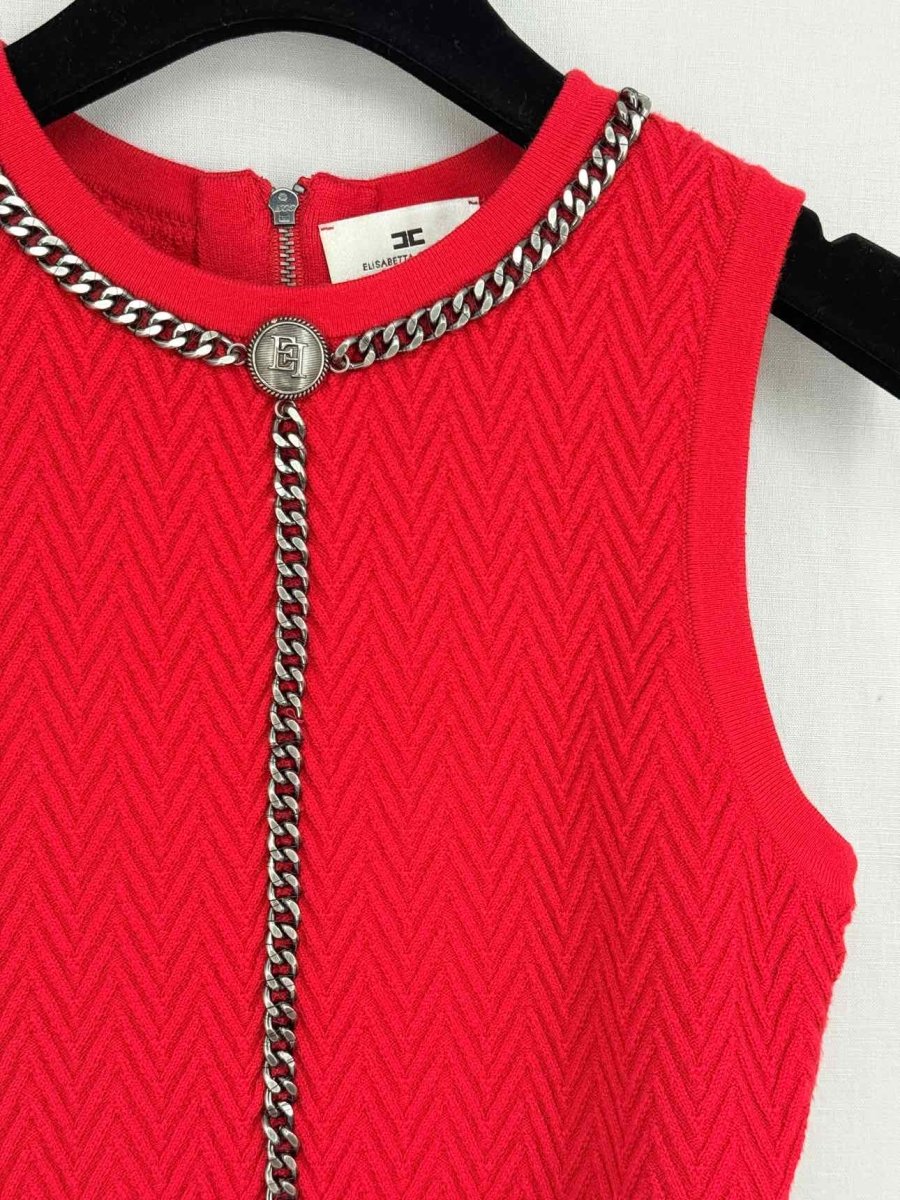 Pre - loved ELISABETTA FRANCHI Red Size US 2 Top & Skirt Outfit at Reems Closet