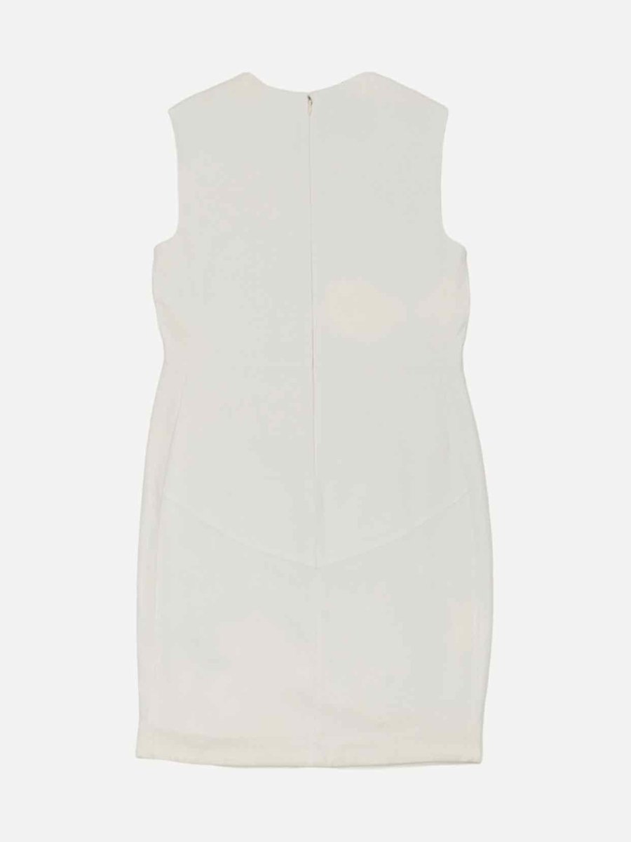 Pre - loved ELISABETTA FRANCHI Sleeveless White Short Dress at Reems Closet