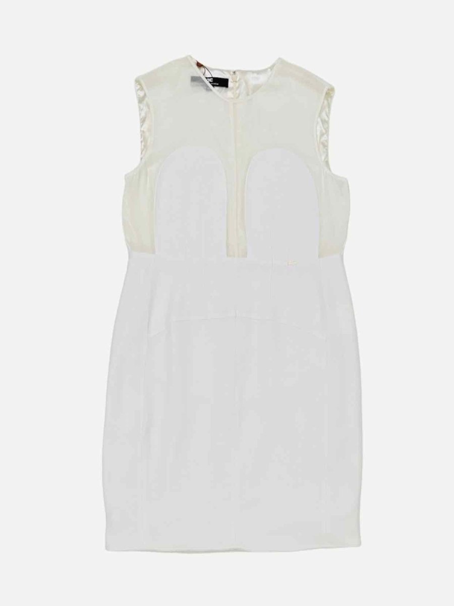 Pre - loved ELISABETTA FRANCHI Sleeveless White Short Dress at Reems Closet