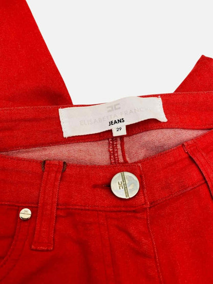 Pre - loved ELISABETTA FRANCHI Straight cut Red Jeans at Reems Closet