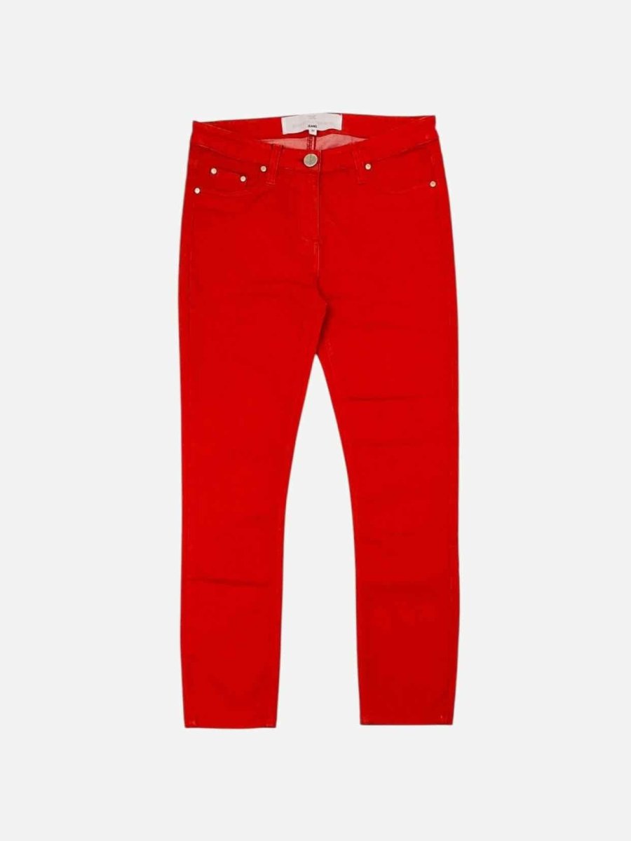 Pre - loved ELISABETTA FRANCHI Straight cut Red Jeans at Reems Closet