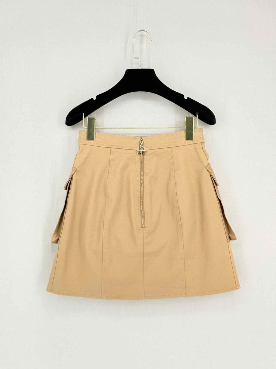 Pre-loved ELISABETTA FRANCHI Tan Size US 4 Mini Skirt at Reems Closet