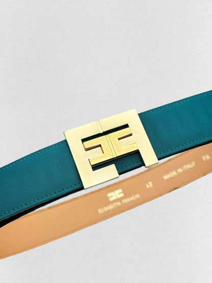Pre - loved ELISABETTA FRANCHI Turquoise Belt at Reems Closet
