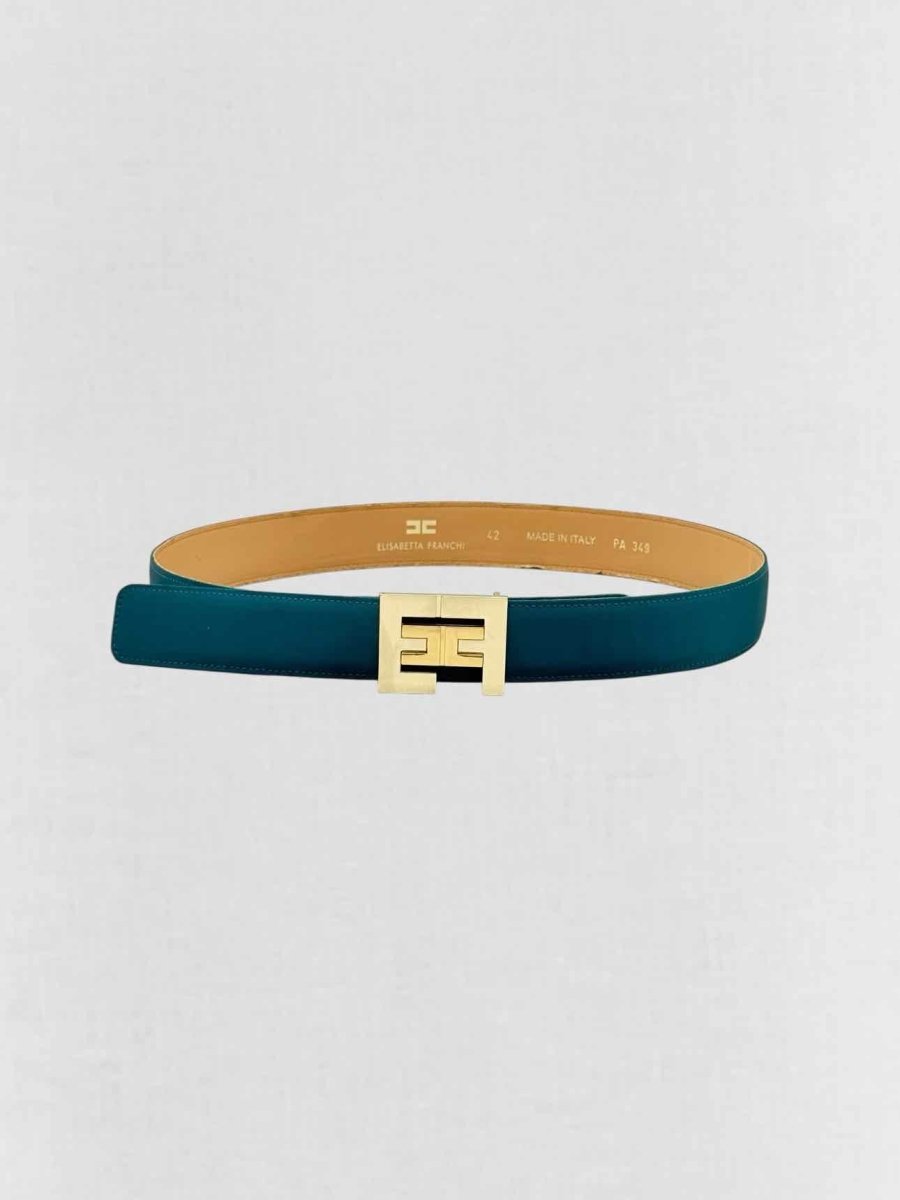 Pre - loved ELISABETTA FRANCHI Turquoise Belt at Reems Closet