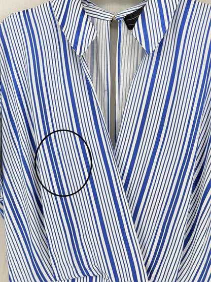 Pre-loved ELISABETTA FRANCHI White & Blue Size US 6 Playsuit at Reems Closet