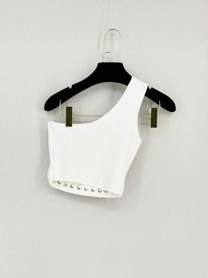 Pre-loved ELISABETTA FRANCHI White Size US 4 Top at Reems Closet