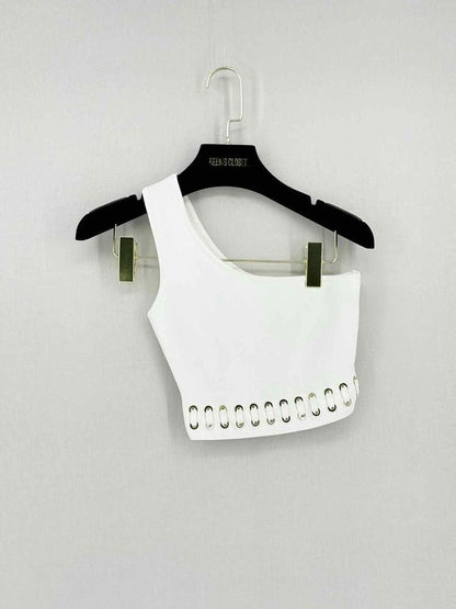 Pre-loved ELISABETTA FRANCHI White Size US 4 Top at Reems Closet