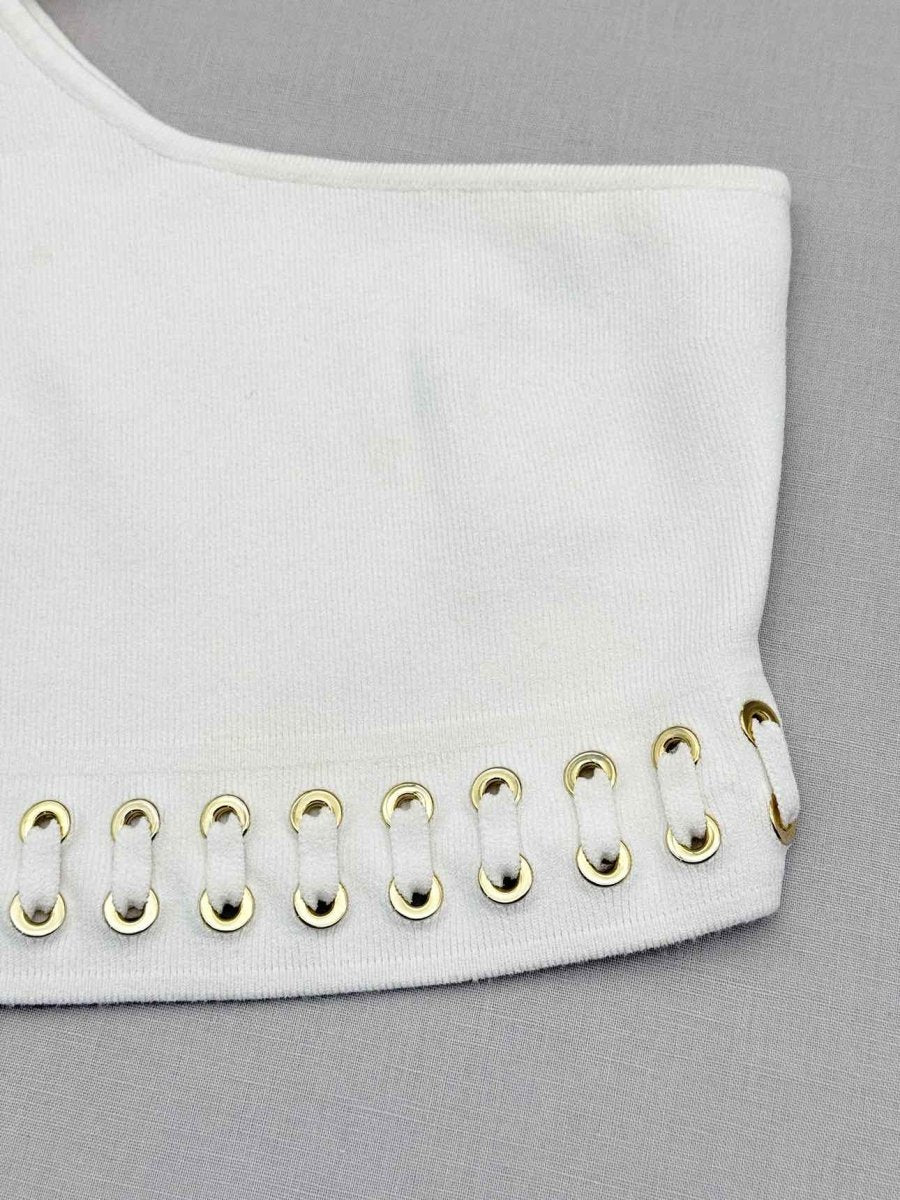 Pre-loved ELISABETTA FRANCHI White Size US 4 Top at Reems Closet