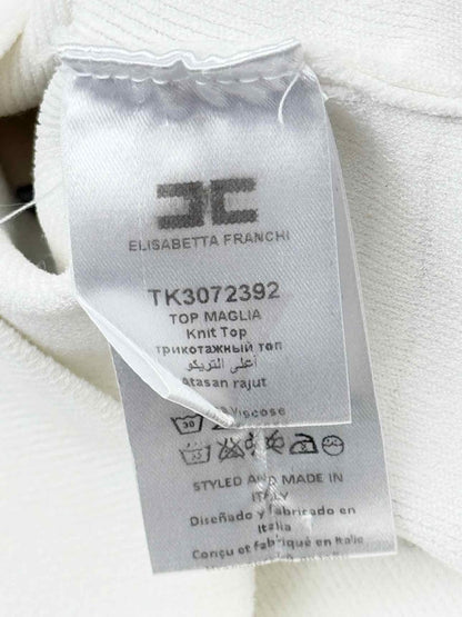 Pre-loved ELISABETTA FRANCHI White Size US 4 Top at Reems Closet