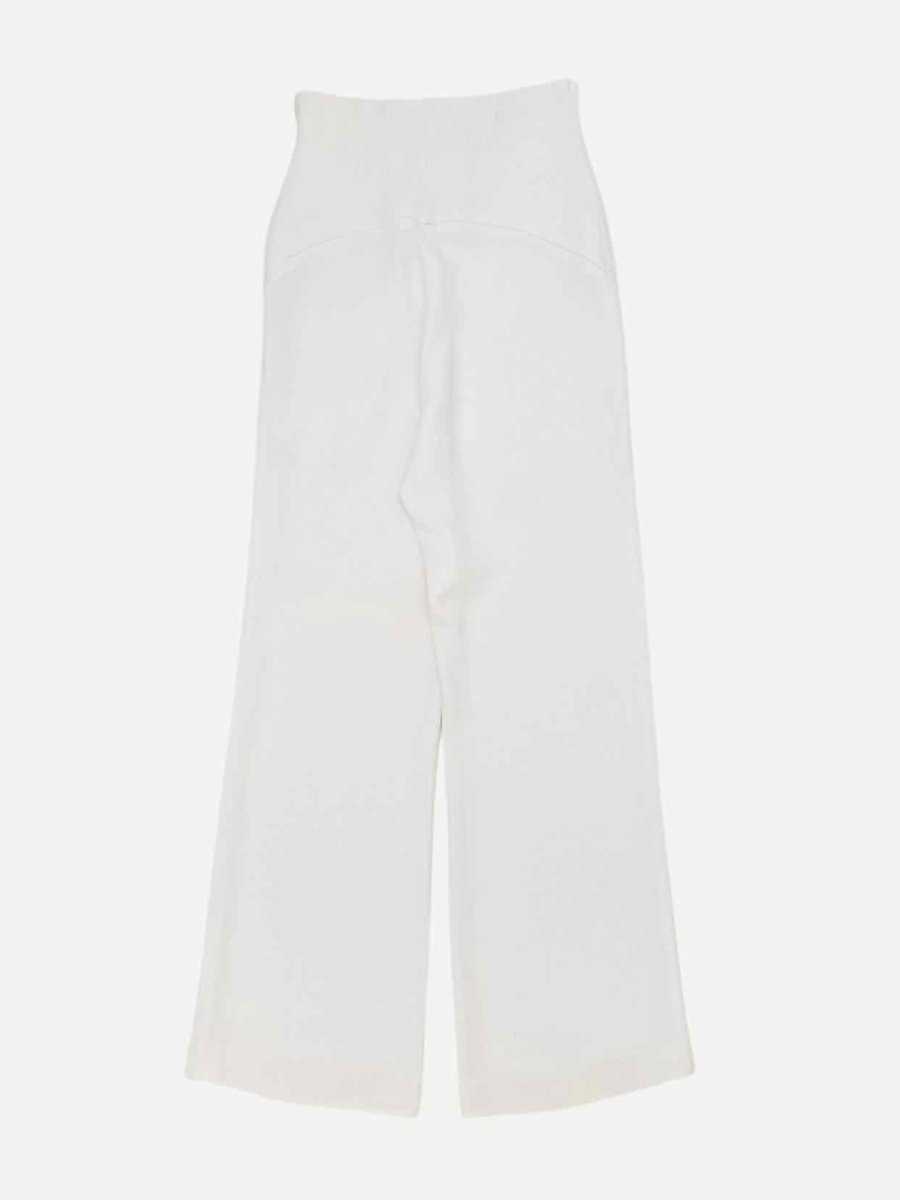 Pre - loved ELISABETTA FRANCHI Wide Leg White Pants at Reems Closet