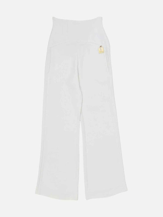 Pre - loved ELISABETTA FRANCHI Wide Leg White Size US 2 Pants at Reems Closet