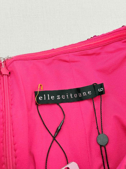Pre-loved ELLE ZEITOUNE Anya Pink Size US 6 Midi Dress at Reems Closet