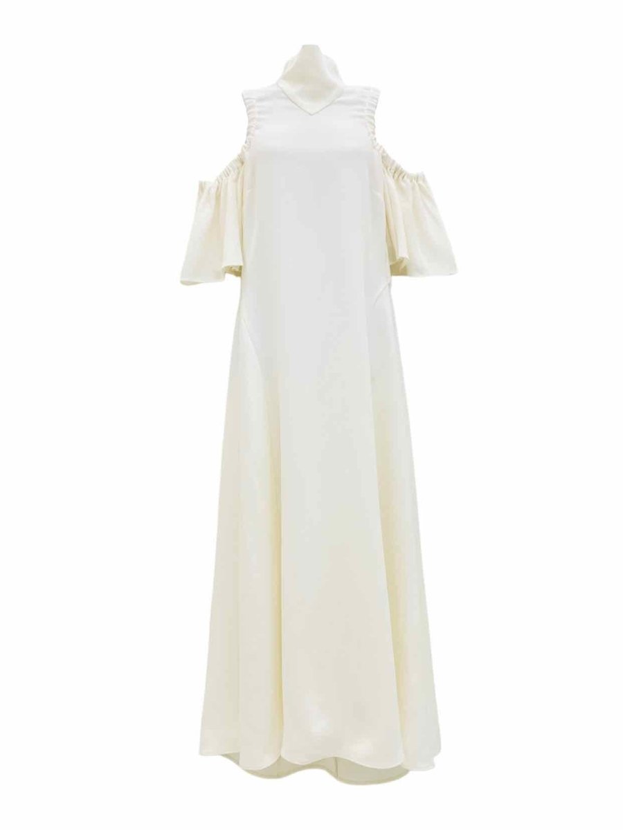 Pre - loved ELLERY A - Line Off - white Midi Dress at Reems Closet