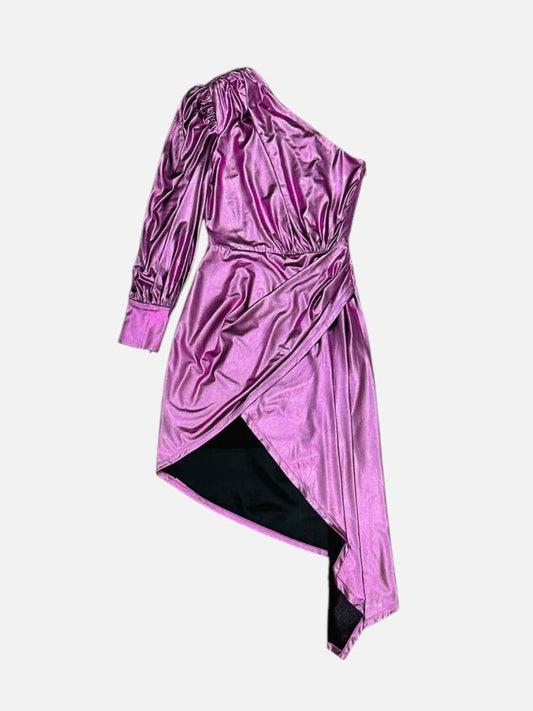 Pre - loved ELLIATT Asymmetric Metallic Pink Cocktail Dress at Reems Closet