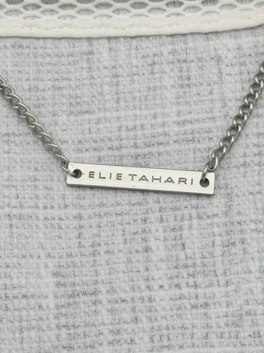 Pre - loved ELLIE TAHARI Grey & White Textured Size Medium Jacket at Reems Closet