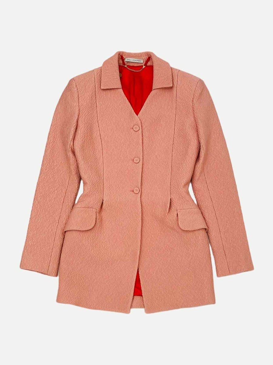 EMILIA WICKSTEAD Pink Boucle Jacket Pants Outfit Reems Closet