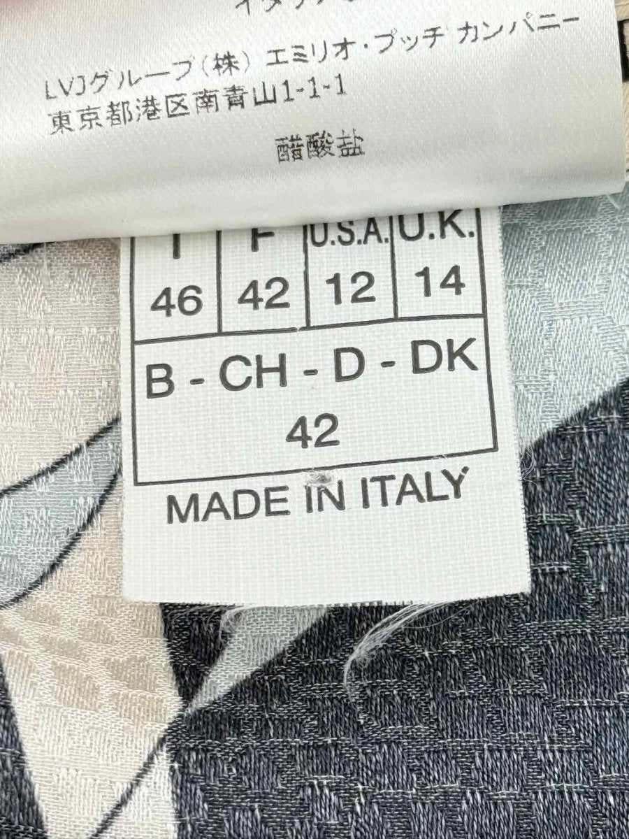 Pre - loved EMILIO PUCCI Beige Multicolor Printed Size US 12 Blouse at Reems Closet