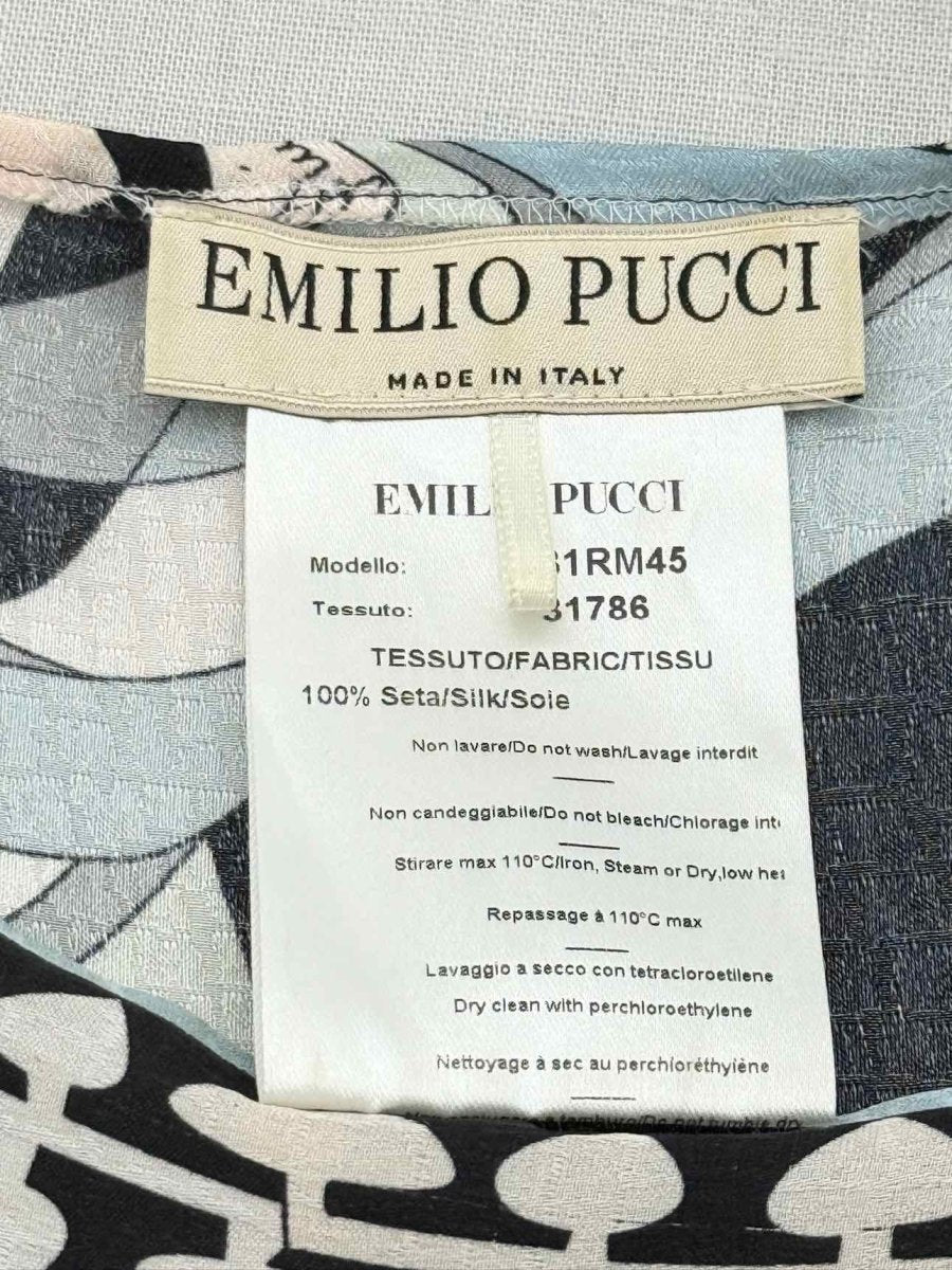 Pre - loved EMILIO PUCCI Beige Multicolor Printed Size US 12 Blouse at Reems Closet