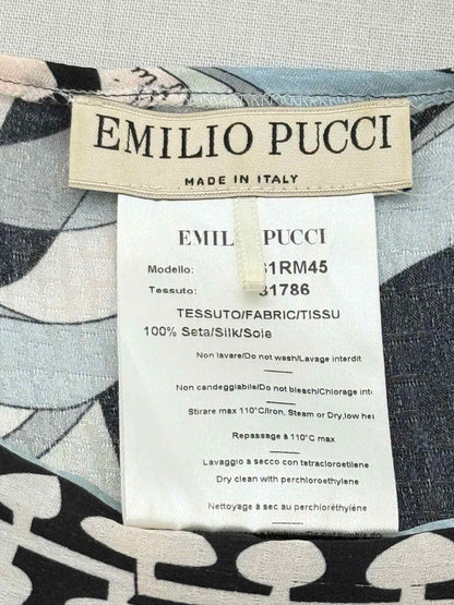 Pre - loved EMILIO PUCCI Beige Multicolor Printed Size US 12 Blouse at Reems Closet