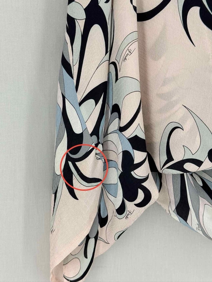 Pre - loved EMILIO PUCCI Beige Multicolor Printed Size US 12 Blouse at Reems Closet