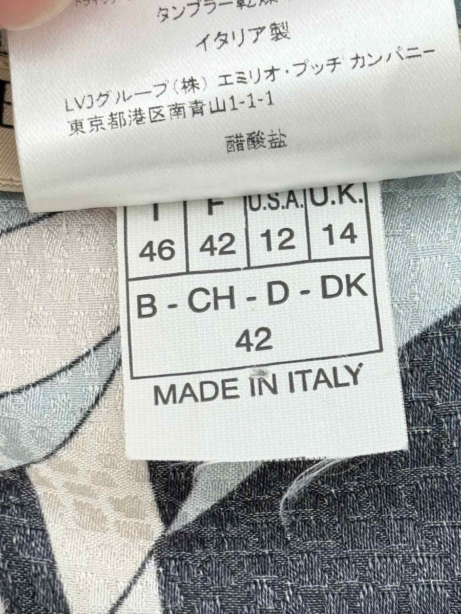 Pre - loved EMILIO PUCCI Beige Multicolor Printed Size US 12 Blouse at Reems Closet