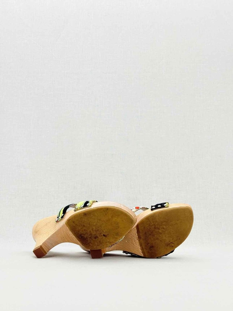 Pre - loved EMILIO PUCCI Black Multicolor Size EU 37 Heeled Sandals at Reems Closet