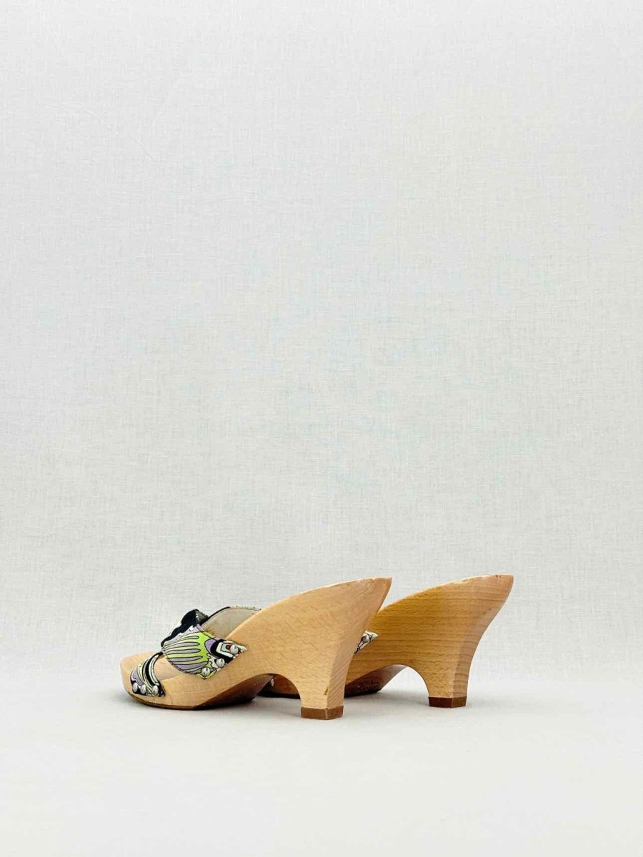 Pre - loved EMILIO PUCCI Black Multicolor Size EU 37 Heeled Sandals at Reems Closet