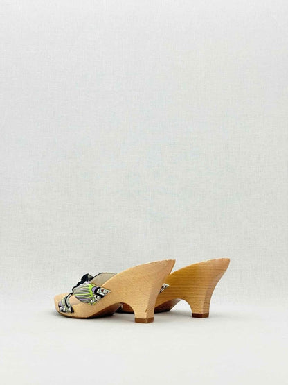 Pre - loved EMILIO PUCCI Black Multicolor Size EU 37 Heeled Sandals at Reems Closet