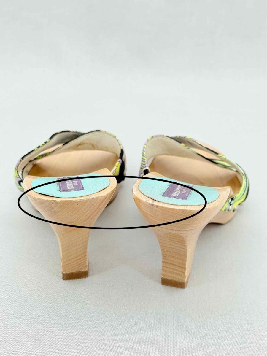 Pre - loved EMILIO PUCCI Black Multicolor Size EU 37 Heeled Sandals at Reems Closet