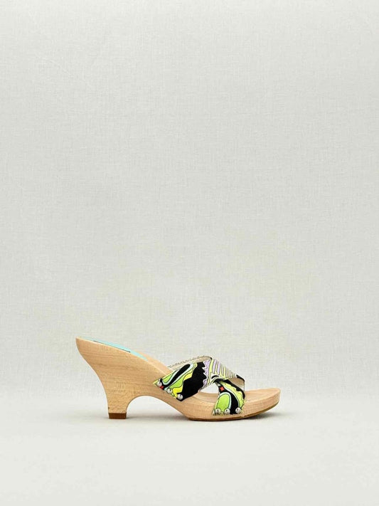 Pre - loved EMILIO PUCCI Black Multicolor Size EU 37 Heeled Sandals at Reems Closet