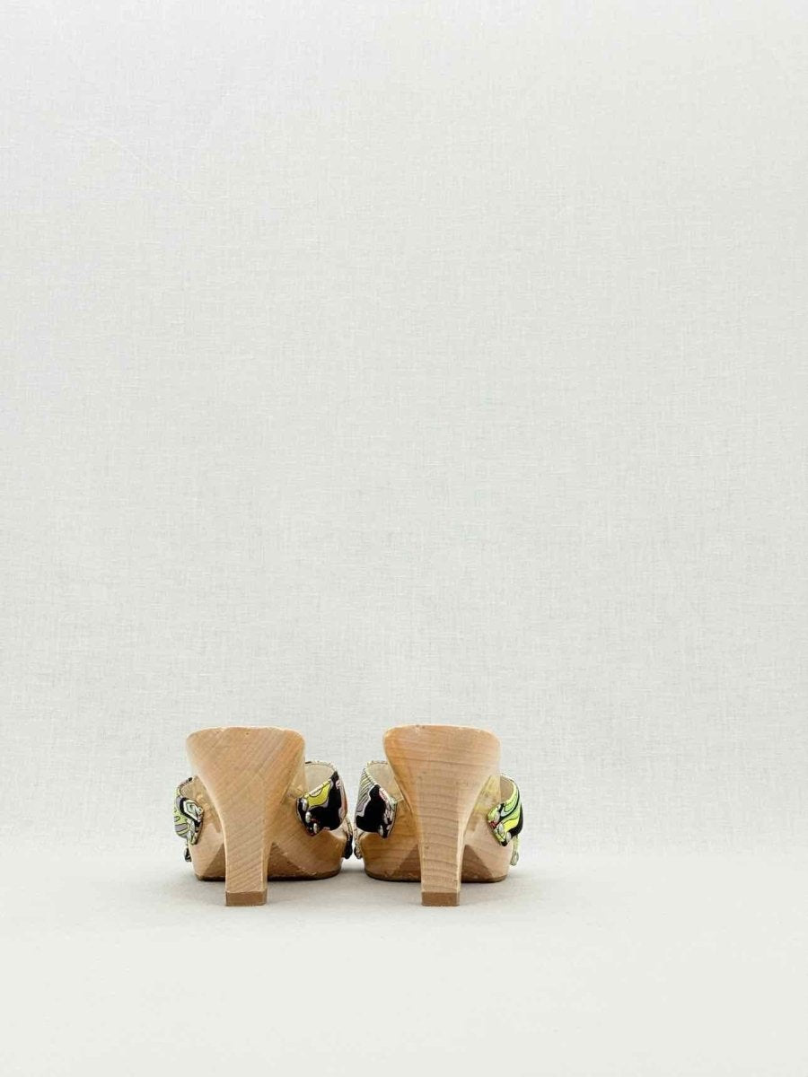 Pre - loved EMILIO PUCCI Black Multicolor Size EU 37 Heeled Sandals at Reems Closet